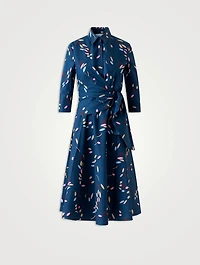 Belted Shirt Dress Abstract Print