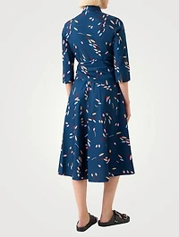 Belted Shirt Dress Abstract Print