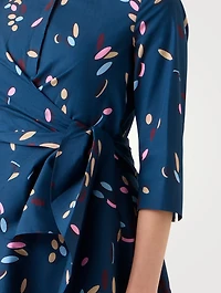 Belted Shirt Dress Abstract Print