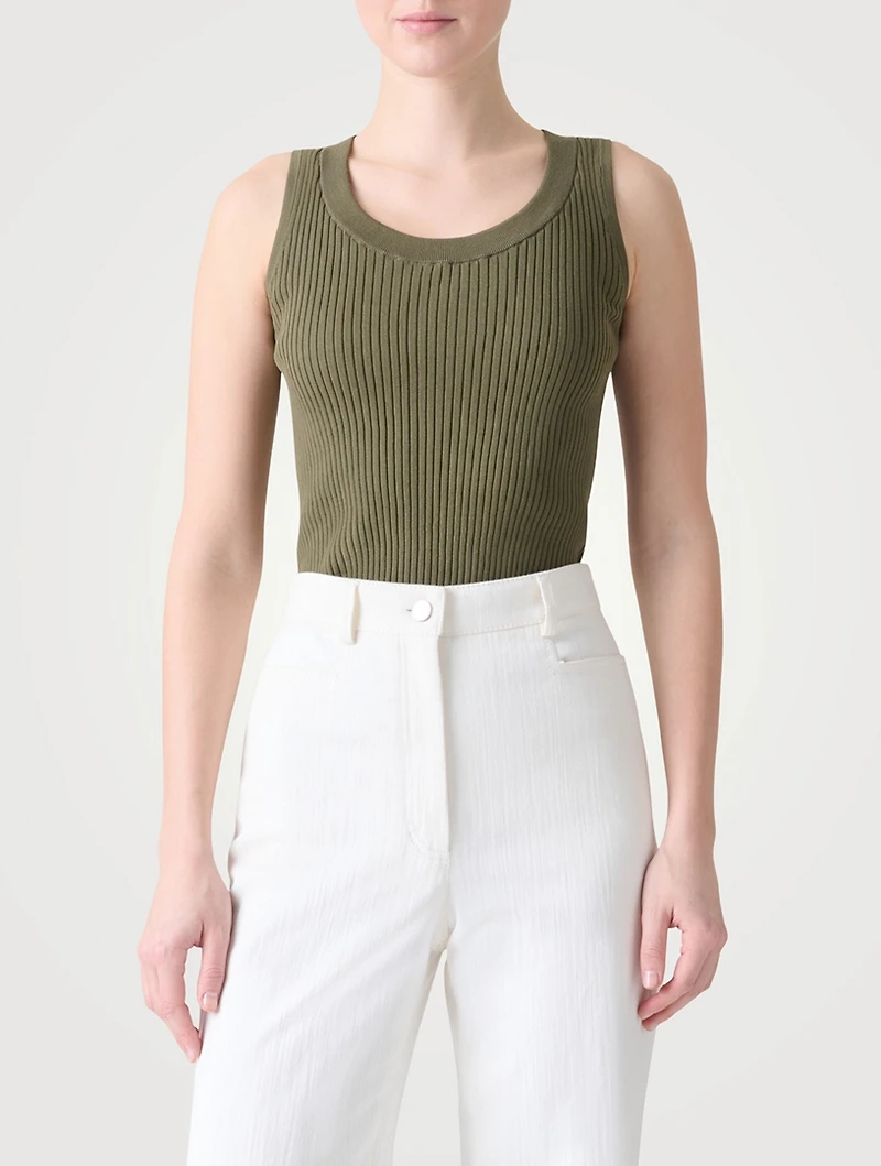 Twisted Cotton Rib Tank Top