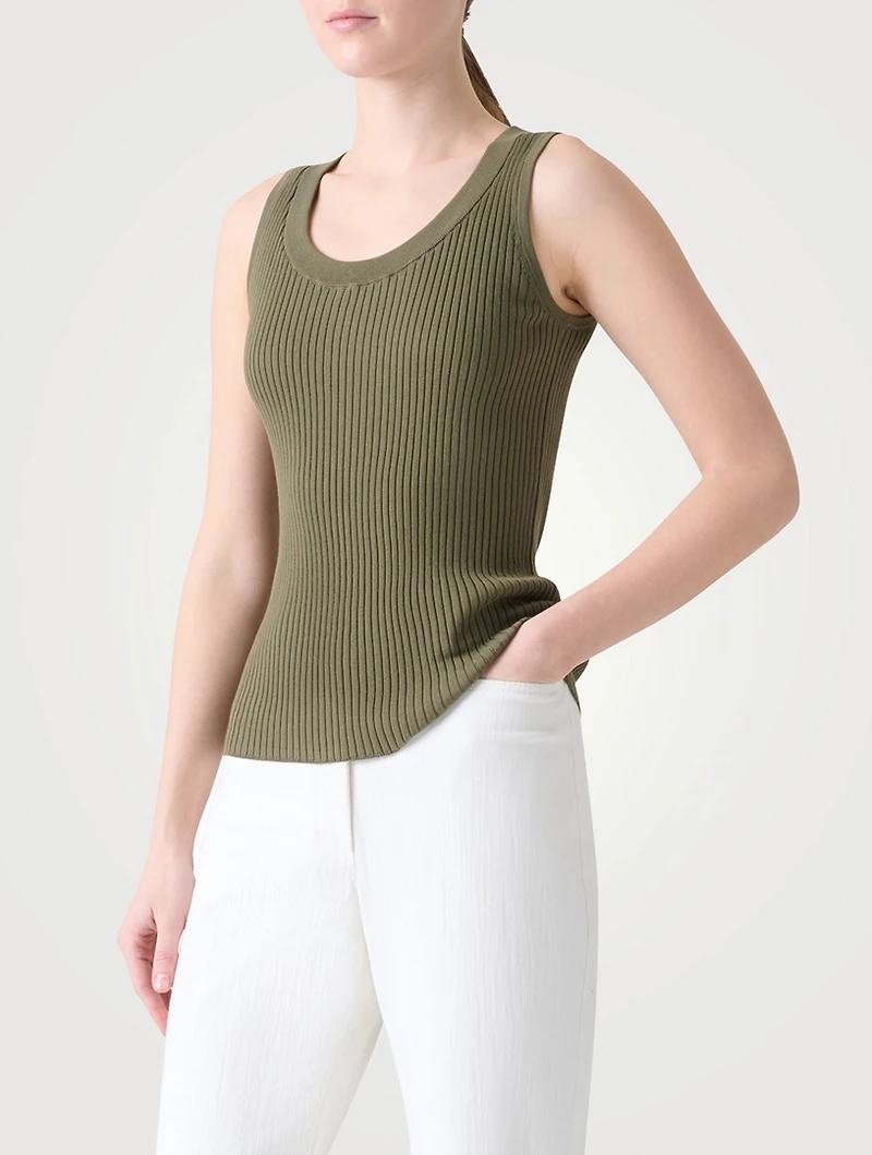 Twisted Cotton Rib Tank Top