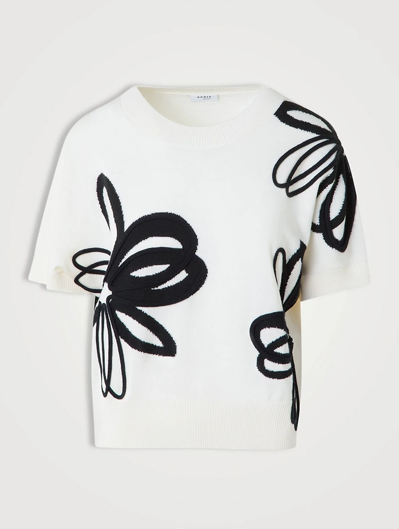 Daisy Intarsia Wool Sweater