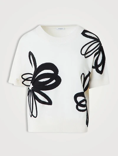 Daisy Intarsia Wool Sweater