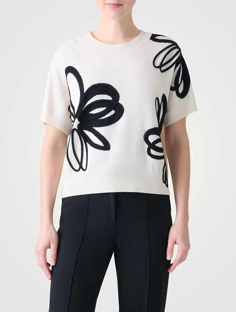 Daisy Intarsia Wool Sweater