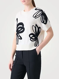 Daisy Intarsia Wool Sweater