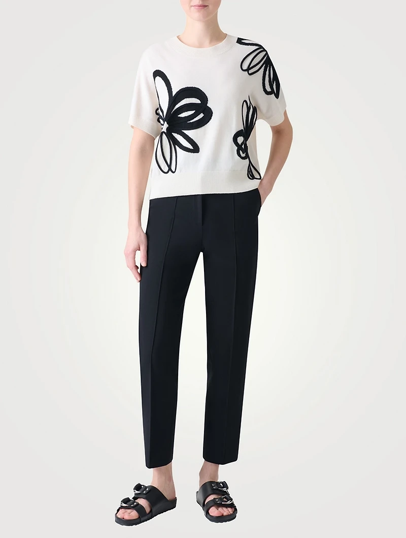 Daisy Intarsia Wool Sweater