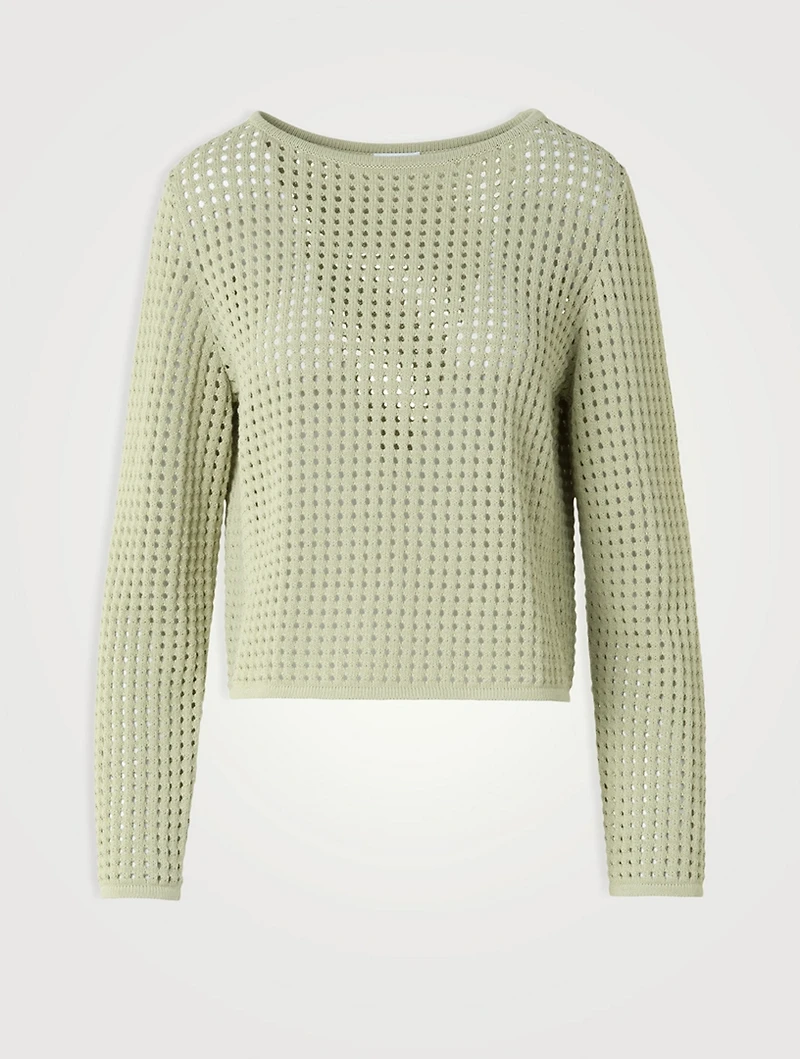 Cotton Mesh Sweater