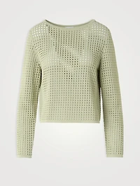 Cotton Mesh Sweater