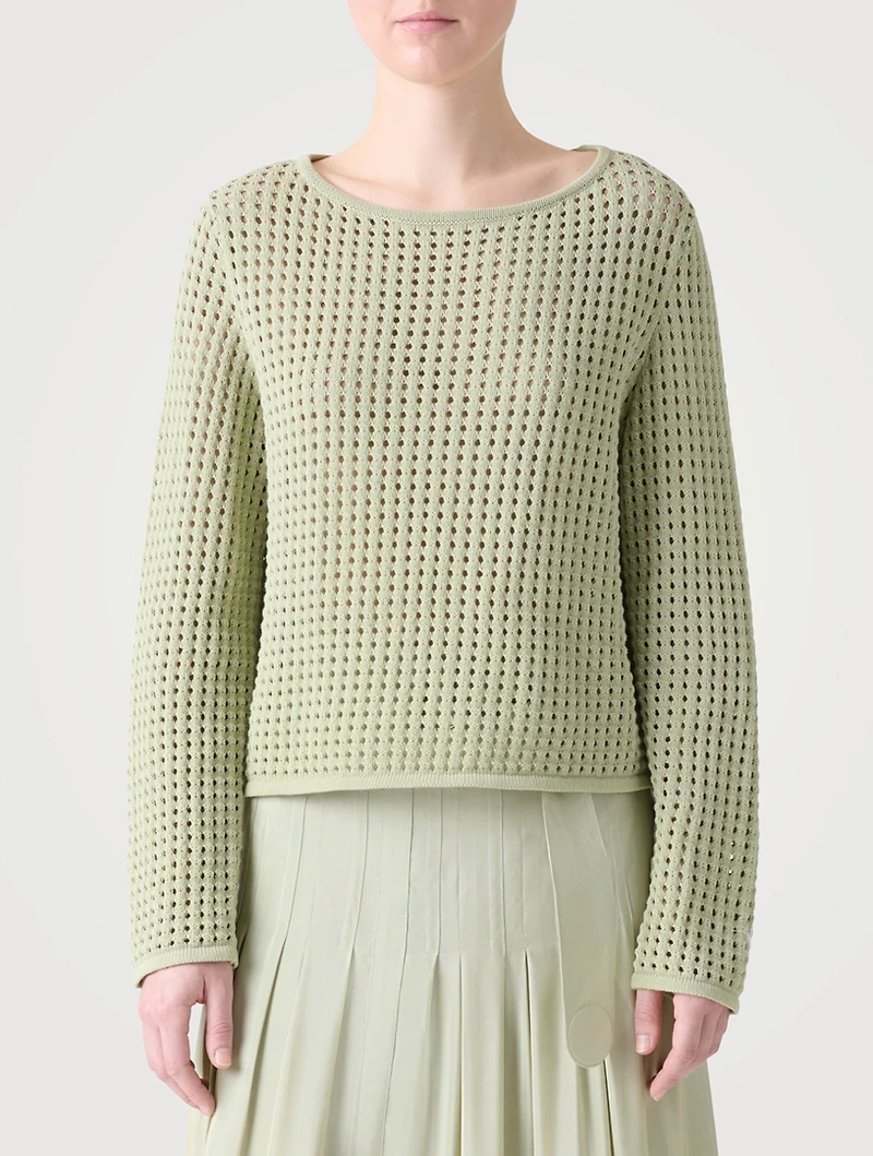 Cotton Mesh Sweater