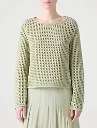 Cotton Mesh Sweater