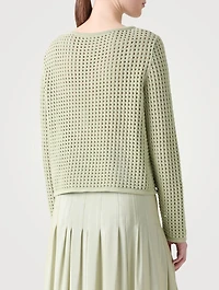 Cotton Mesh Sweater