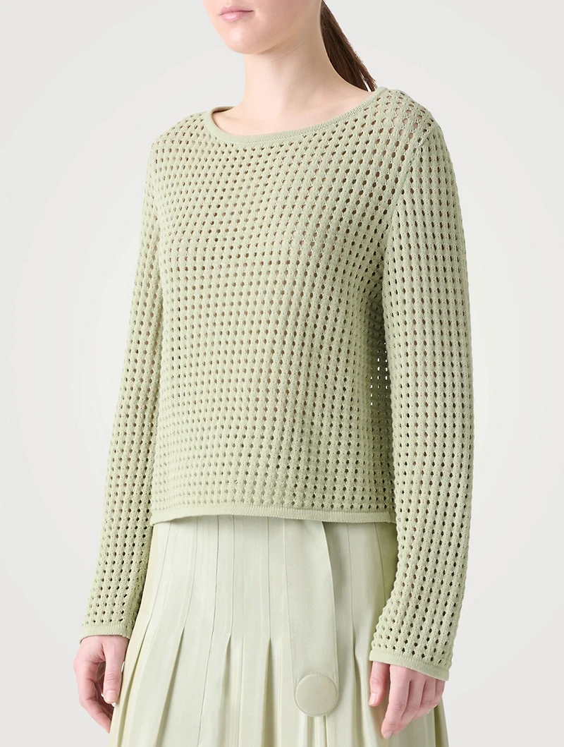 Cotton Mesh Sweater