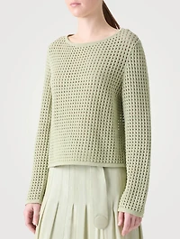 Cotton Mesh Sweater