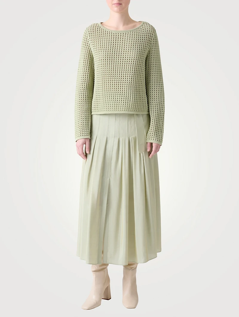 Cotton Mesh Sweater