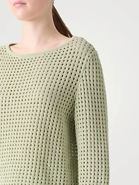 Cotton Mesh Sweater