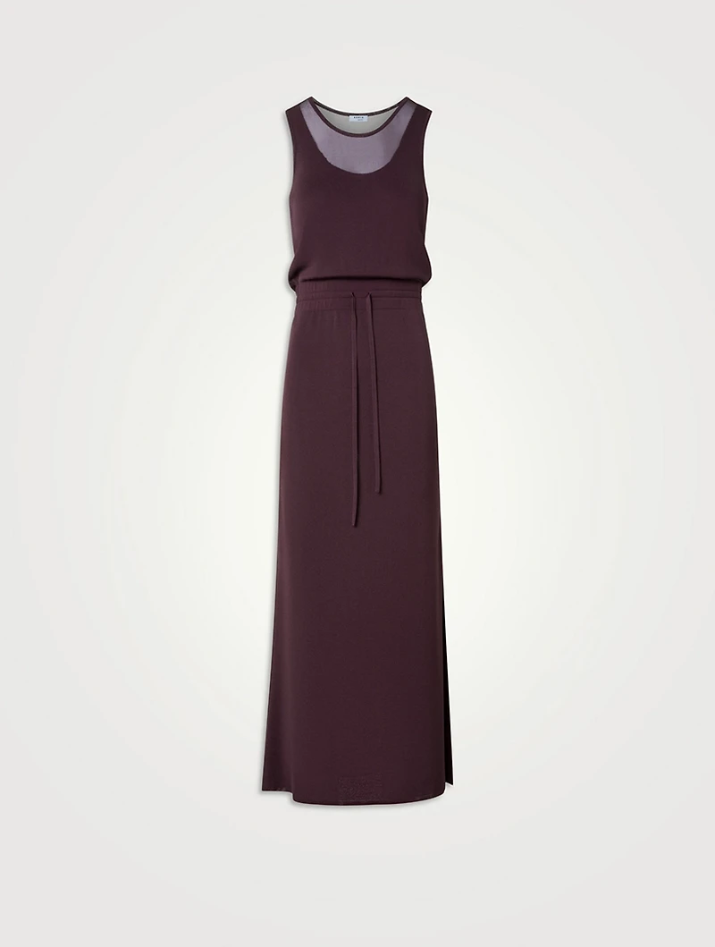Sheer Blouson Midi Dress