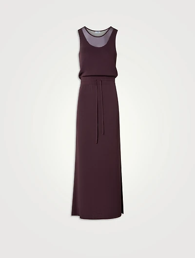 Sheer Blouson Midi Dress