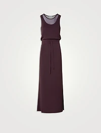 Sheer Blouson Midi Dress