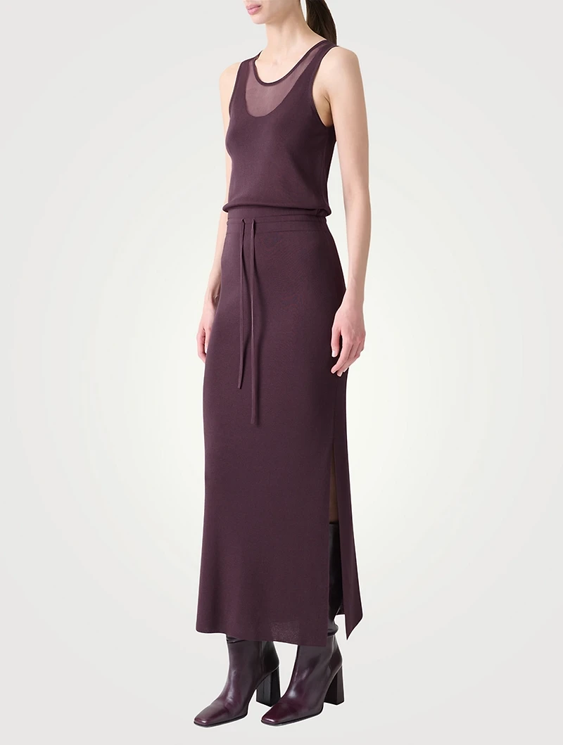 Sheer Blouson Midi Dress