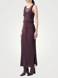 Sheer Blouson Midi Dress