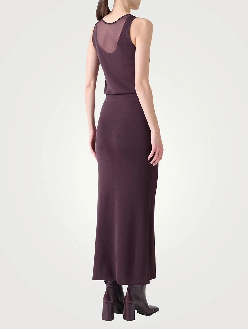 Sheer Blouson Midi Dress