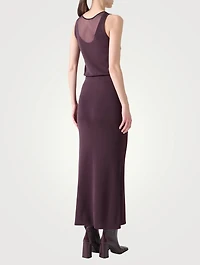 Sheer Blouson Midi Dress