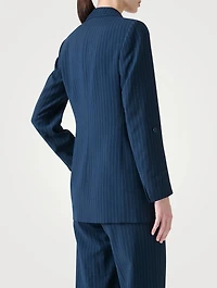 Wool Crêpe Blazer Pinstripe Print