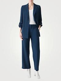 Wool Crêpe Blazer Pinstripe Print