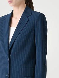 Wool Crêpe Blazer Pinstripe Print