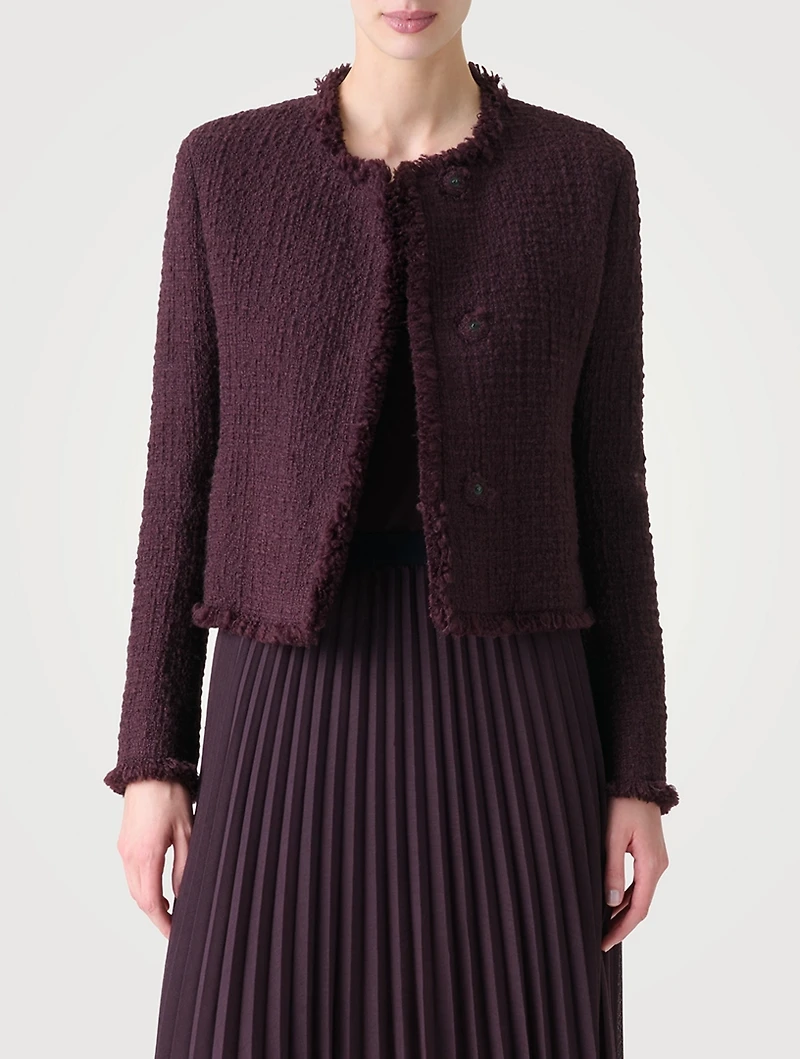 Fringe-Trimmed Tweed Jacket