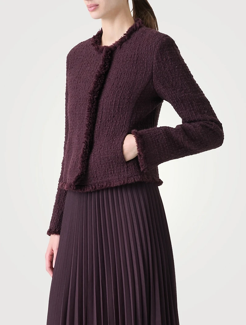 Fringe-Trimmed Tweed Jacket