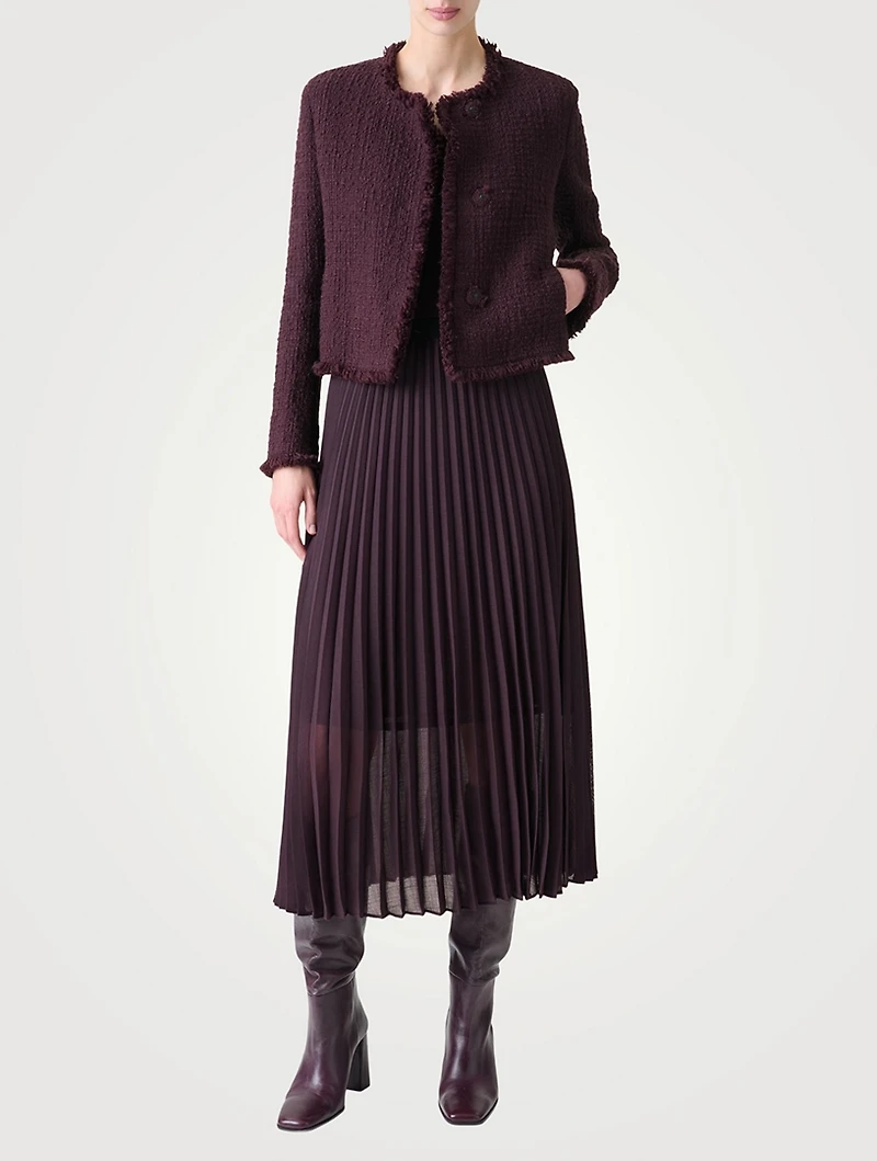Fringe-Trimmed Tweed Jacket
