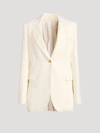 Twist-Back Paisley Jacquard Blazer