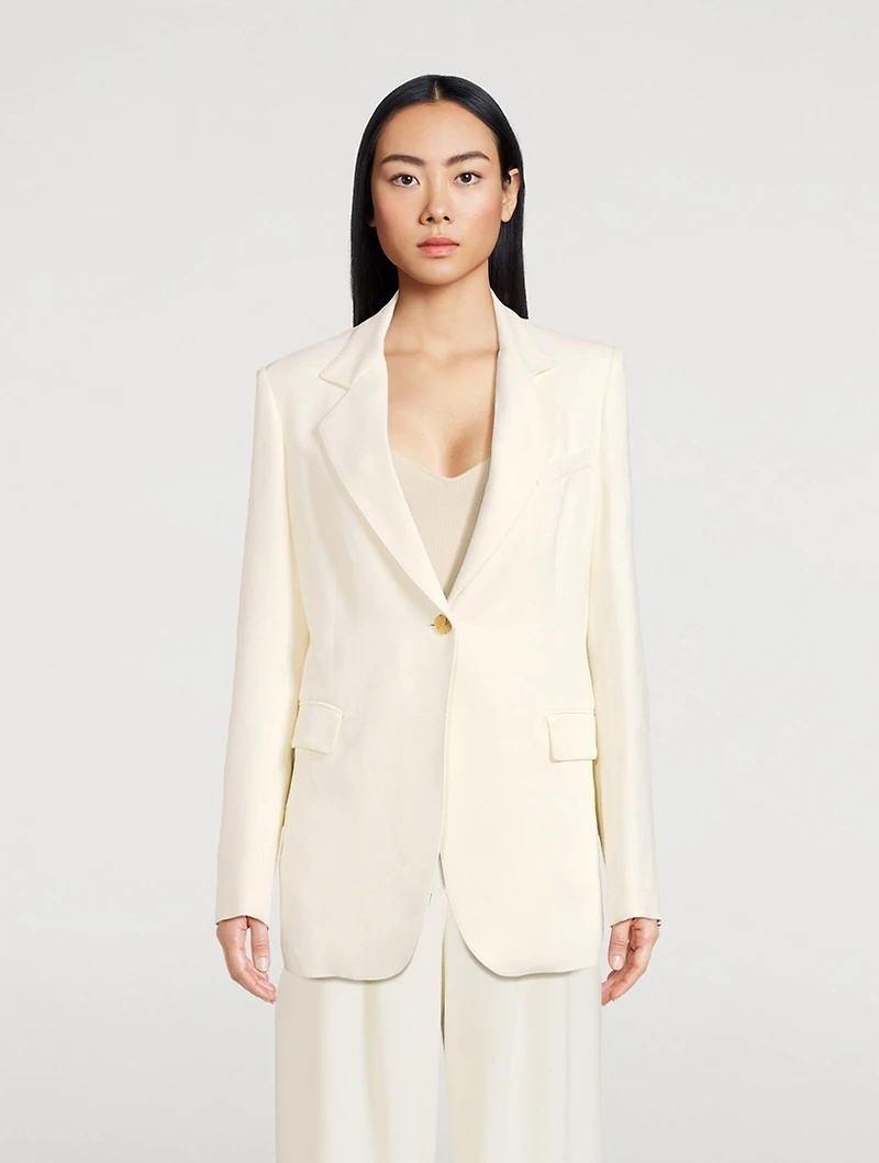 Twist-Back Paisley Jacquard Blazer