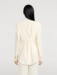 Twist-Back Paisley Jacquard Blazer