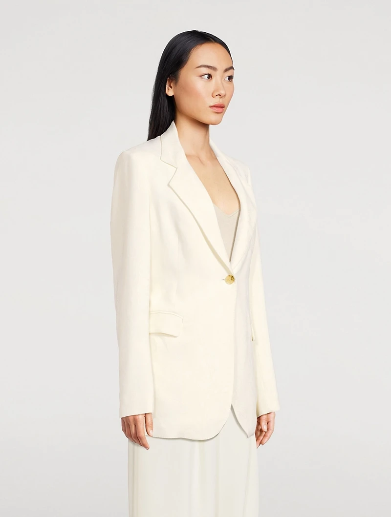 Twist-Back Paisley Jacquard Blazer