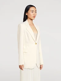 Twist-Back Paisley Jacquard Blazer