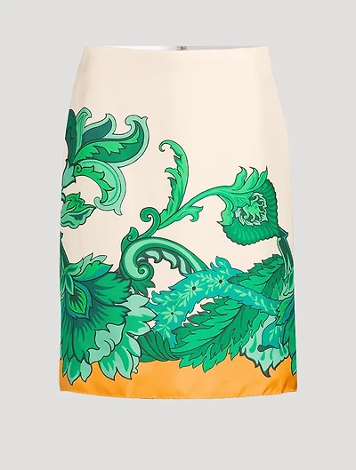 Silk Midi Skirt Paisley Print