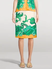 Silk Midi Skirt Paisley Print