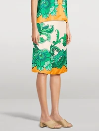 Silk Midi Skirt Paisley Print