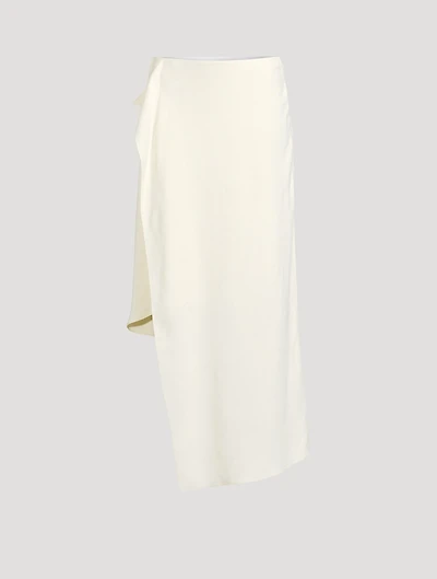 Asymmetric Paisley Jacquard Skirt