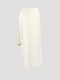 Asymmetric Paisley Jacquard Skirt