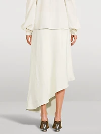 Asymmetric Paisley Jacquard Skirt