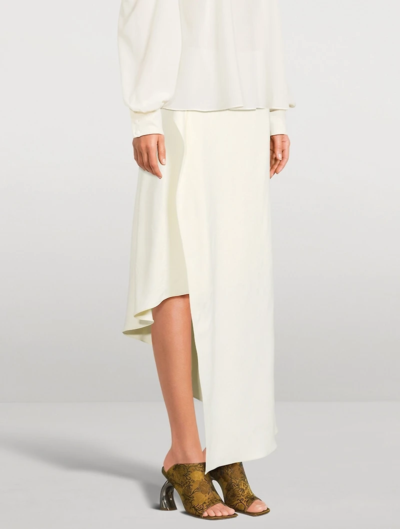 Asymmetric Paisley Jacquard Skirt