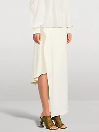 Asymmetric Paisley Jacquard Skirt