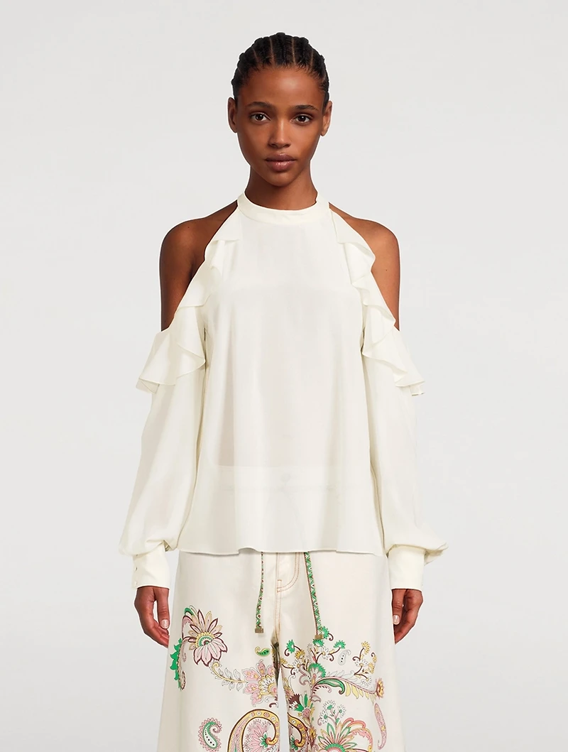 Ruffled Silk Blouse