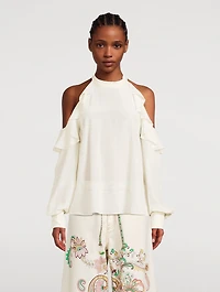 Ruffled Silk Blouse