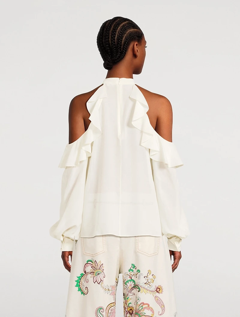 Ruffled Silk Blouse