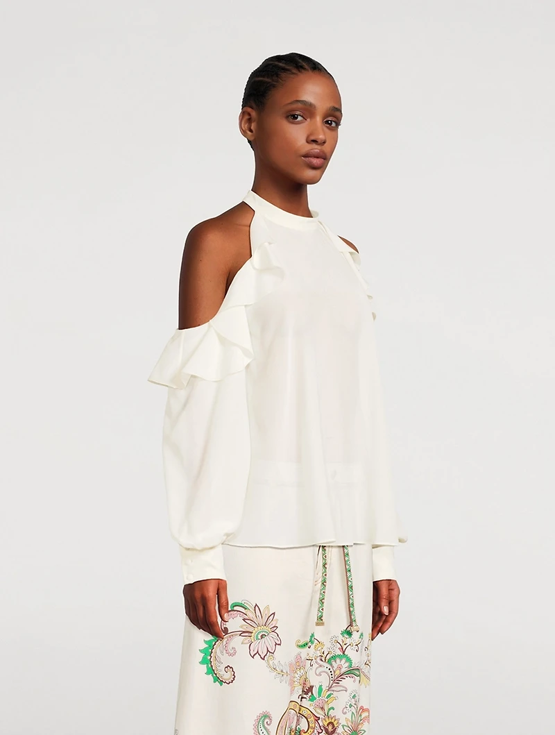 Ruffled Silk Blouse