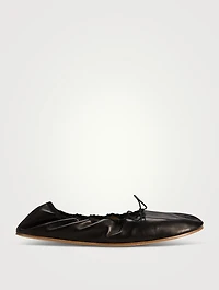 Round Leather Ballet Flats